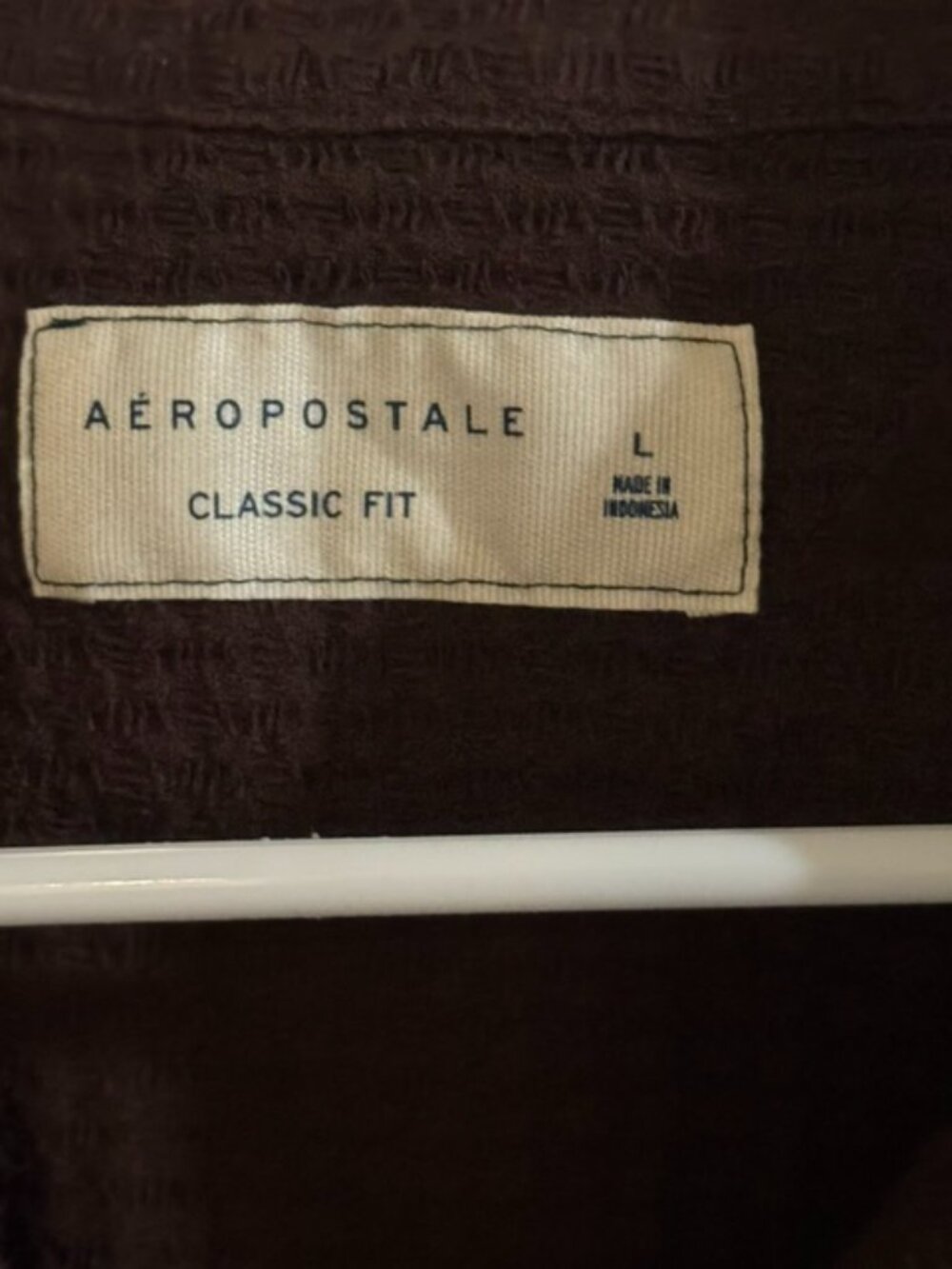 Aeropostale Brown Waffle‑Weave Shirt – Men’s Large - Picture 3 of 6